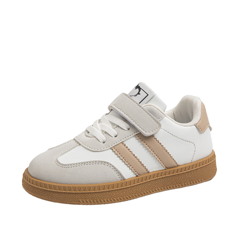 New sports shoes for boys and girls, simple and versatile flat sole shoes, Velcro style children's running shoes