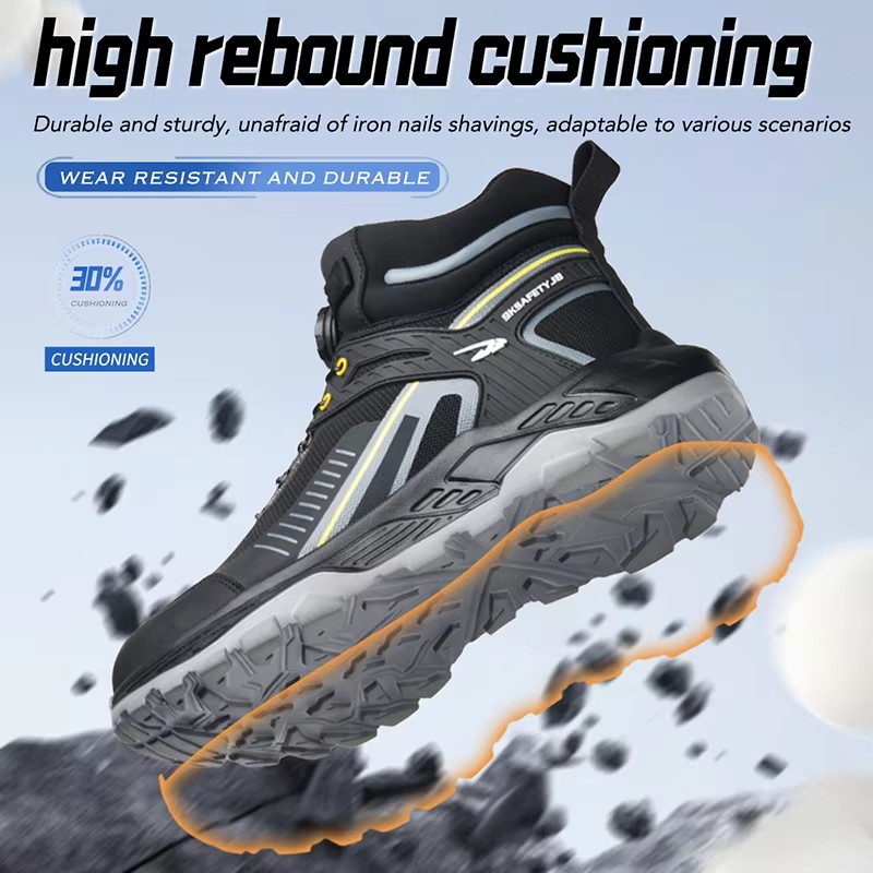 2026 New Rotating button Work Safety Boots Men Shoes Anti-smash Anti puncture Work Sneakers Security Shoes Steel toe Boots Male