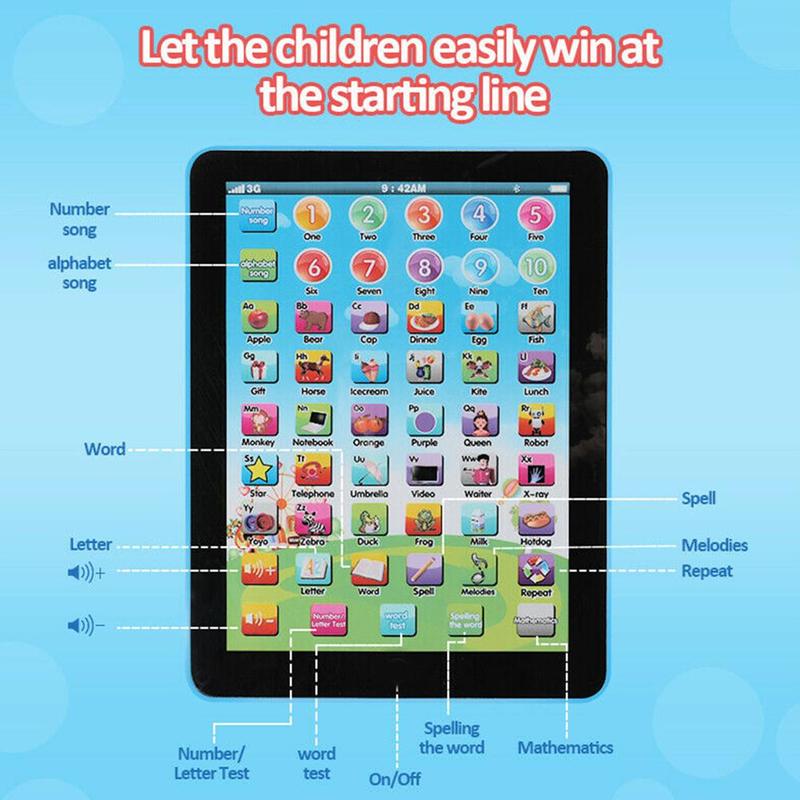 Mini Baby English Educational Learning Toys Laptop Tablet Learning Toys For Children Multifunctional Early Education Machine Toy