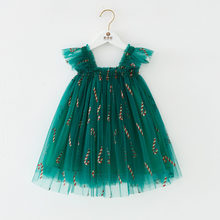 Baby Girl Kids Christmas Clothes Princess Tulle Dress Candy Cane/Plaid Print Sleeveles Square Neck Mesh Toddler Party Xmas Dress