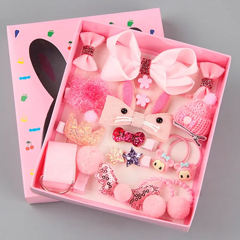 Many People Like The Cute Super Fairy Childrens Princess Hair Accessories Boxed Set Of 18 Pieces Of Pink