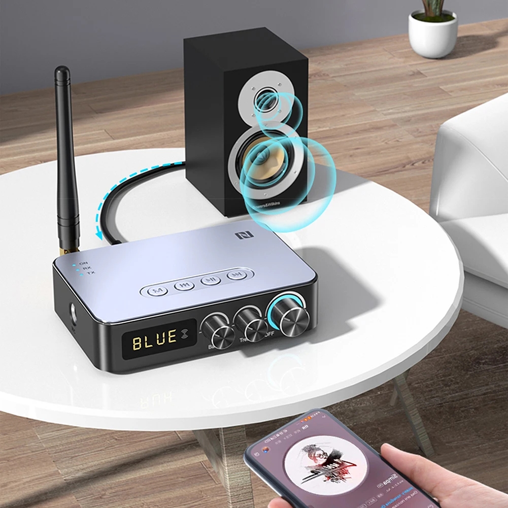M9Pro Bluetooth Audio Receiver Transmitter Wireless Audio Adapter NFC/AUX/2RCA/USB/TF/FM/6.5mm Mic for TV Amplifier Projector