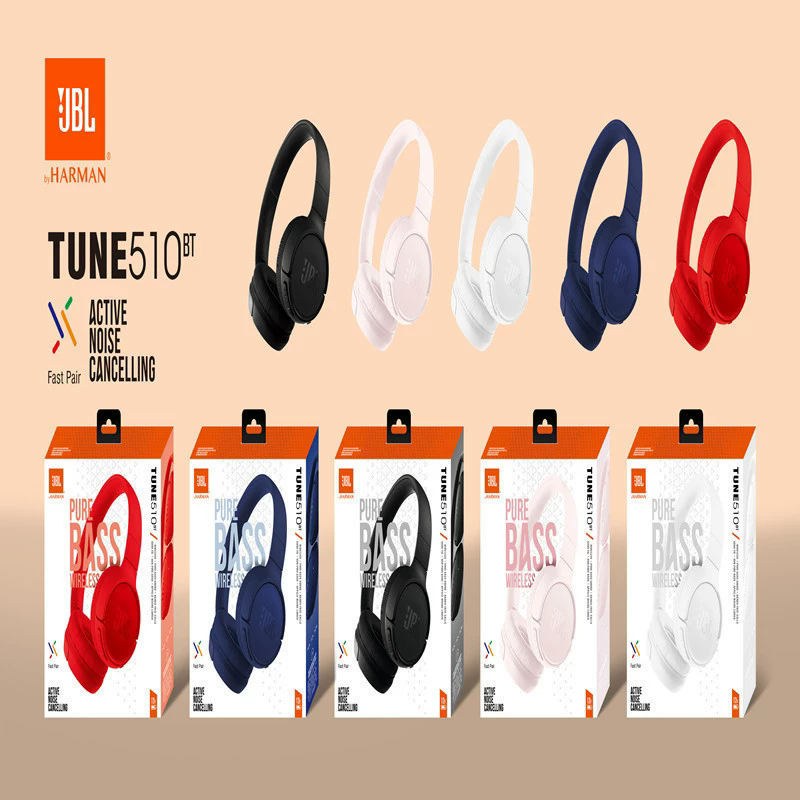 Hot JBL T510BT Headphone Deep Bass Sound Sports Game Bluetooth 5.0 Headset with Mic Noise Canceling Foldable Wireless Earphones