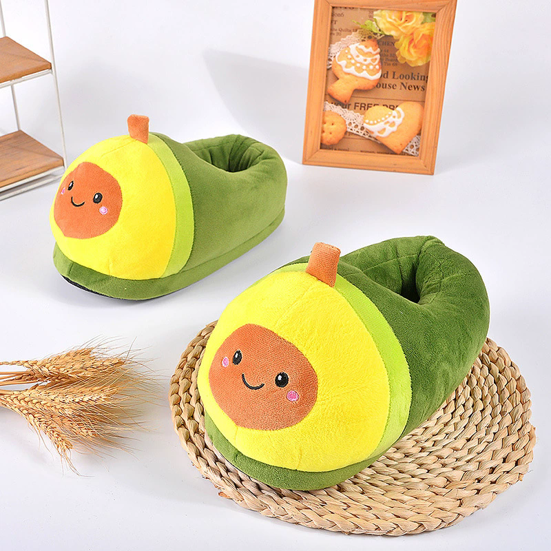 Women's Winter Home Cotton Slippers Cute Little Yellow Guy 3D Eye Plush Slippers Indoor Warm House Animal Slippers Women Slides
