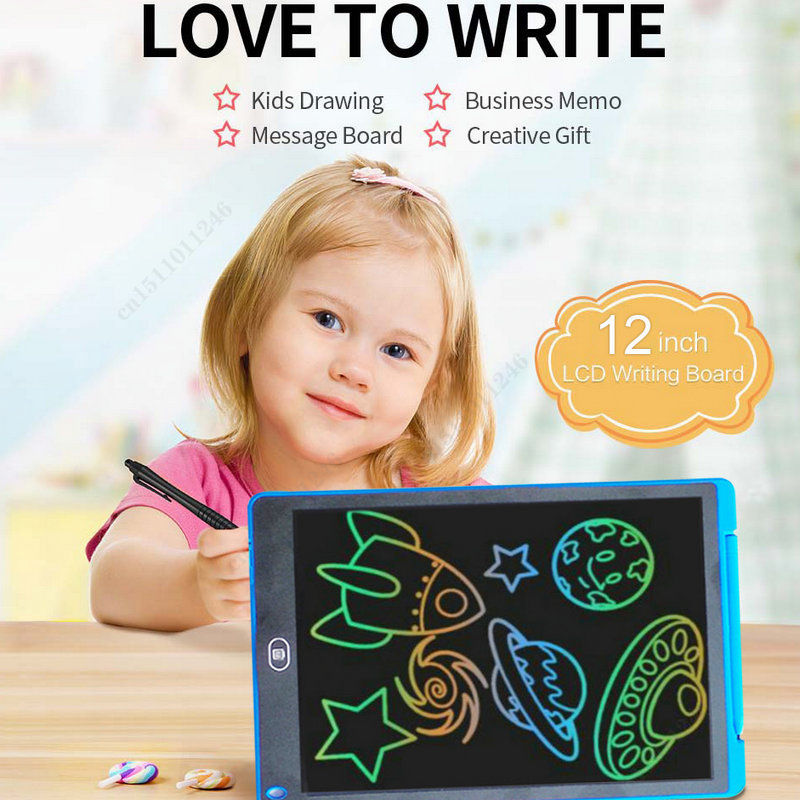 New 12 Inch LCD drawing Tablet Electronic Drawing Board Digital Colorful Handwriting Pad Graphic tablet board for Kids and Adult
