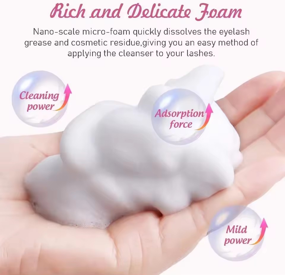 Lianbiquan Eyelash Shampoo Cleansing Shampoo for False Eyelash Gel Makeup Remover Mousse Lash Eyelash Shampoo