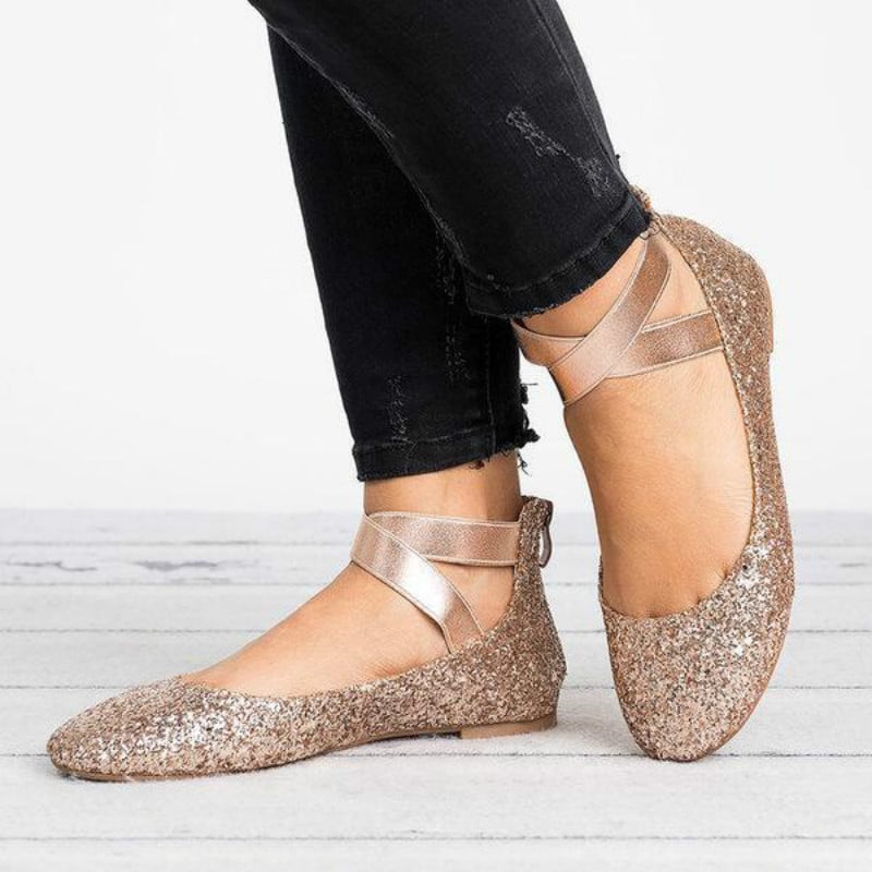 Autumn new flat sole shoes shallow mouth elastic bandage mother shoes round head women's shoes