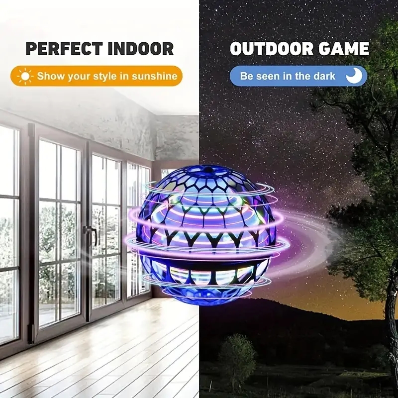 1pc UFO intelligent spinning ball flying ball intelligent sensing spinning ball floating ball magic ball black technology toy
