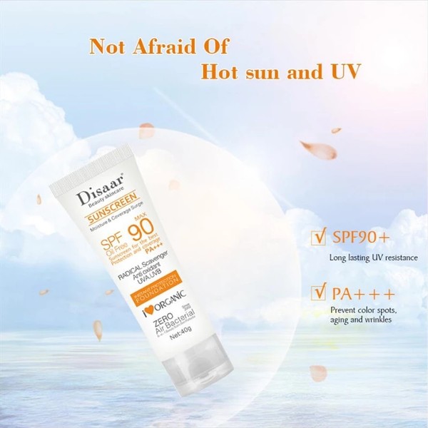 40ML Disaar Facial Body Sunscreen Whitening Sun Cream Sunblock Skin Anti-Aging Oil-control Moisturizing SPF 90