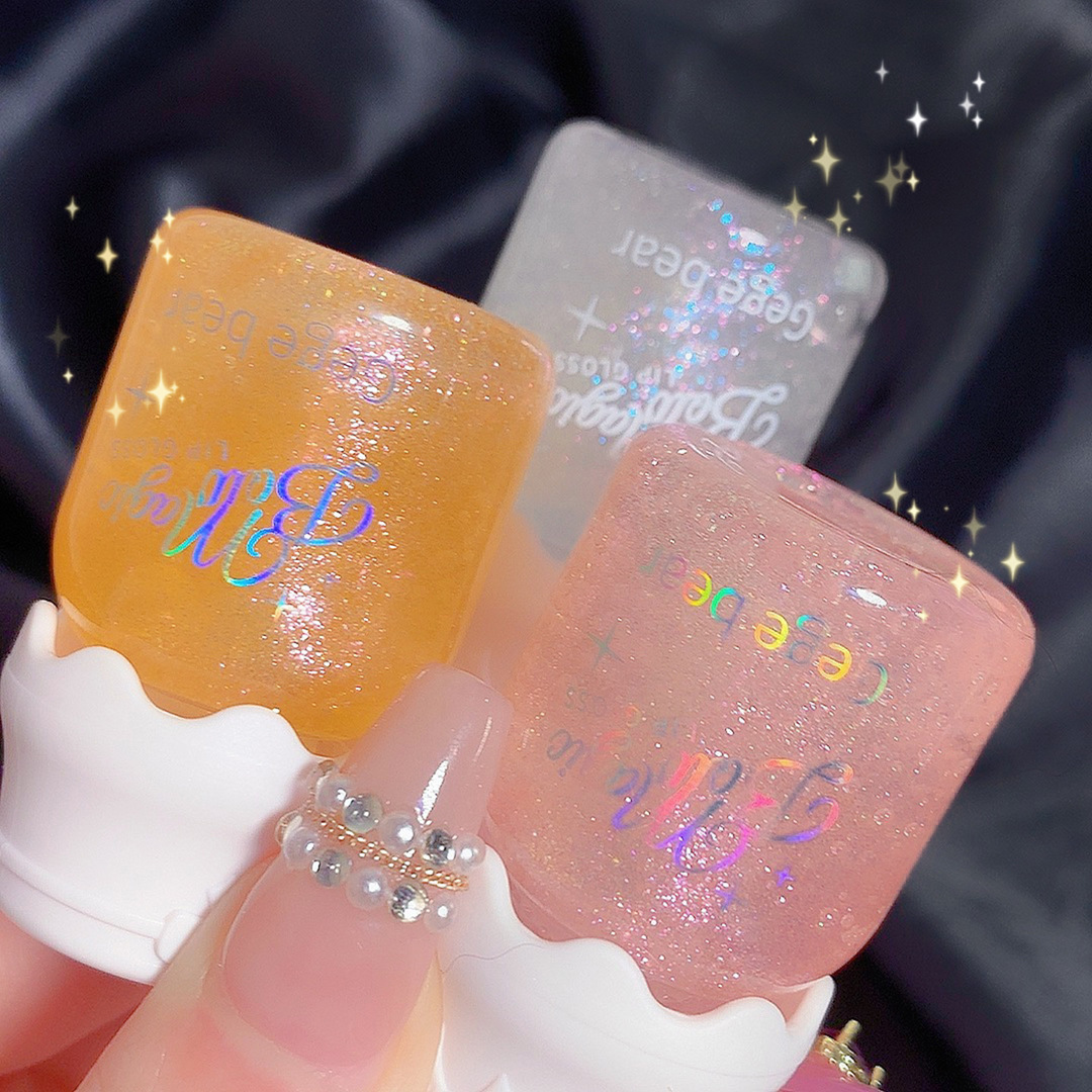 Bowknot Moisturizing Phantom Lip Honey Moisturizing and Moisturizing Pearl Light Fine Sparkling Jelly Glass Lip Transparent Lip
