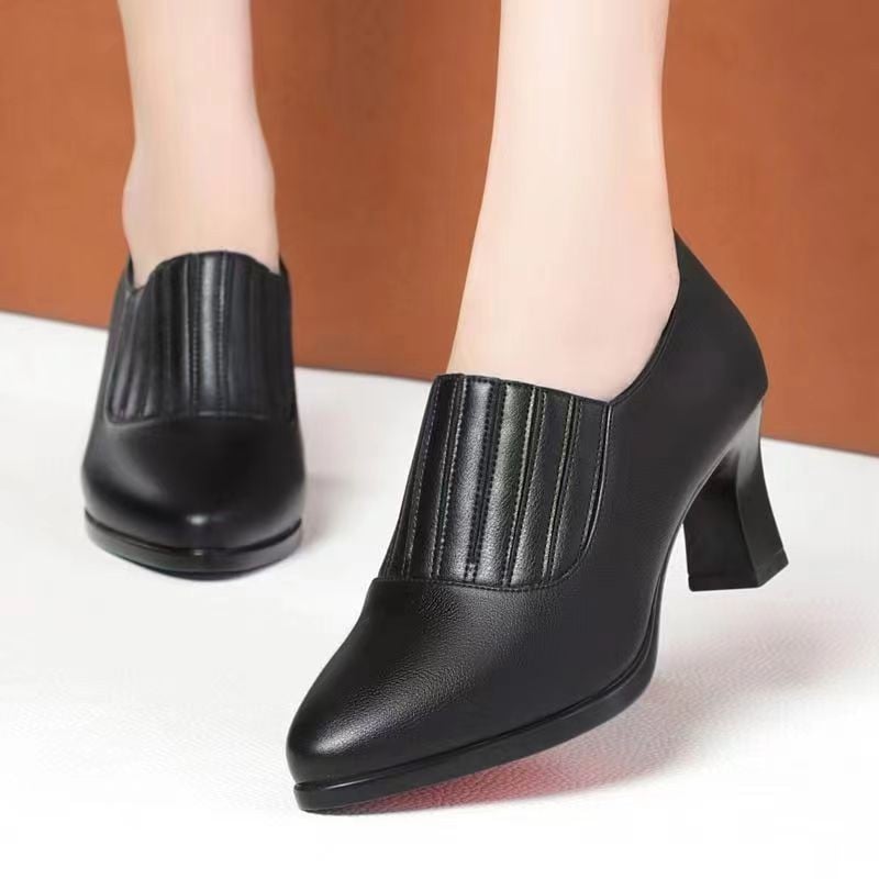 Women Cool Black Patent Leather Spring & Autumn Slip on Boots
