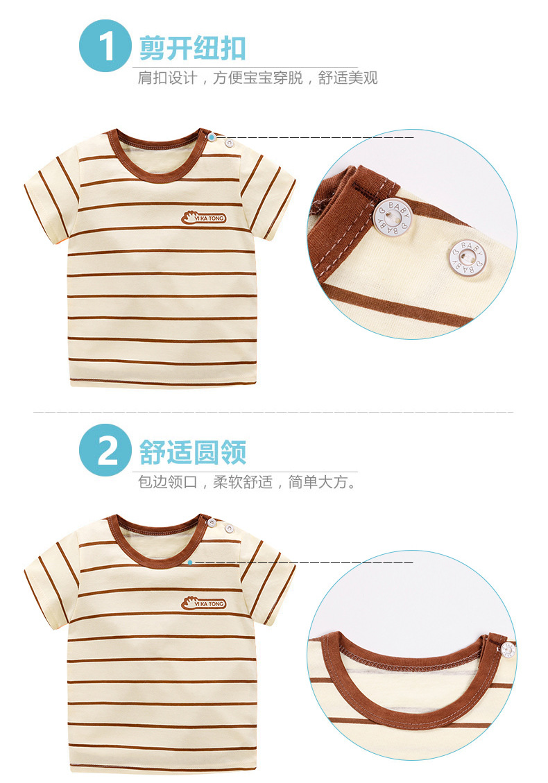 （0-3T)Summer Fashion Unisex Cartoon T-shirts Baby Boys Girls Shorts Sleeve Tees Tops Toddler
