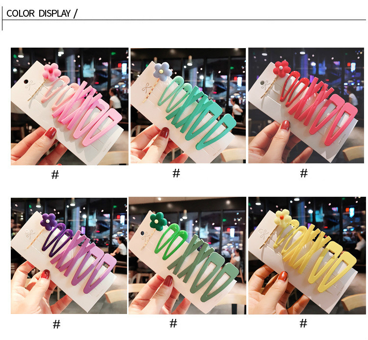 Green hairpin ins girl soft pottery small lace clip female headdress word clip small hair clip