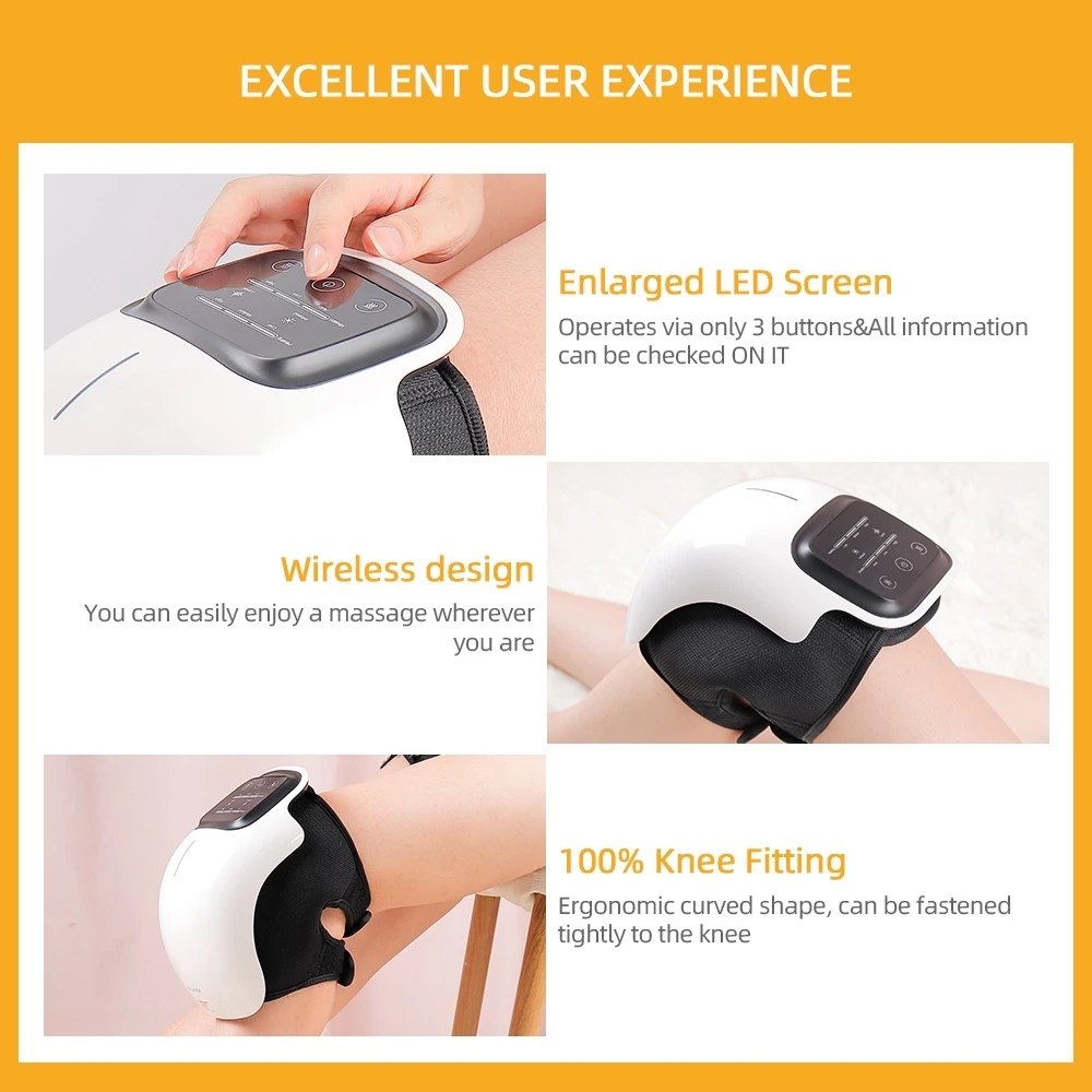 Smart Hot Compress Knee Relaxing Massager Kneecap Treasure Laser Infrared Elbow Shoulder Massager Relive Joint Pain Stiffness