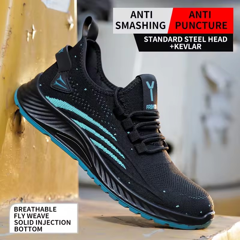 Autumn New Style Safety Shoes Men Work Sneakers Indestructible Shoes Puncture-Proof Protective Shoes Work Boots Steel Toe Shoes
