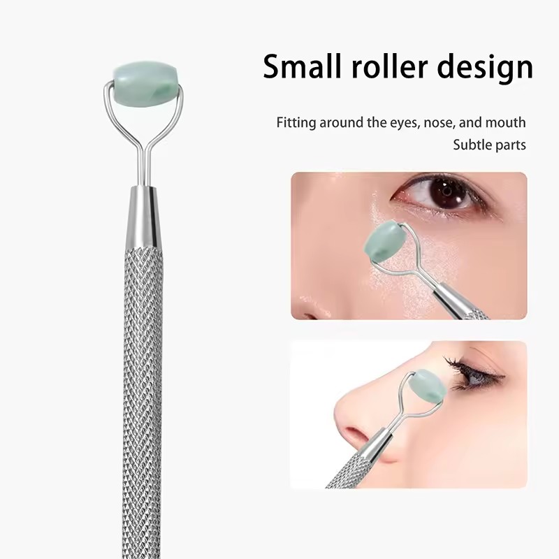 1PC Natural Jade Roller Eye Massager Facial Massage and Lifting Tool Eye Skin Anti Wrinkle Lifting Beauty Scraper