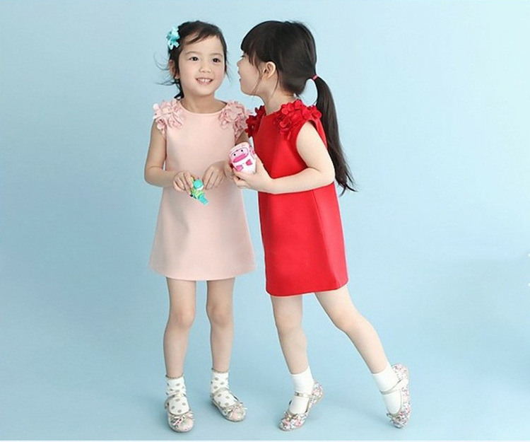 Cherubear girls clothing baby children round neck flower vest dress