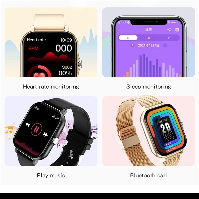 For Apple 1.69Inch Full Touch Screen Sport Fitness Smartwatch Women Gift Watch Health Monitor Bluetooth Call Smart Watch Women