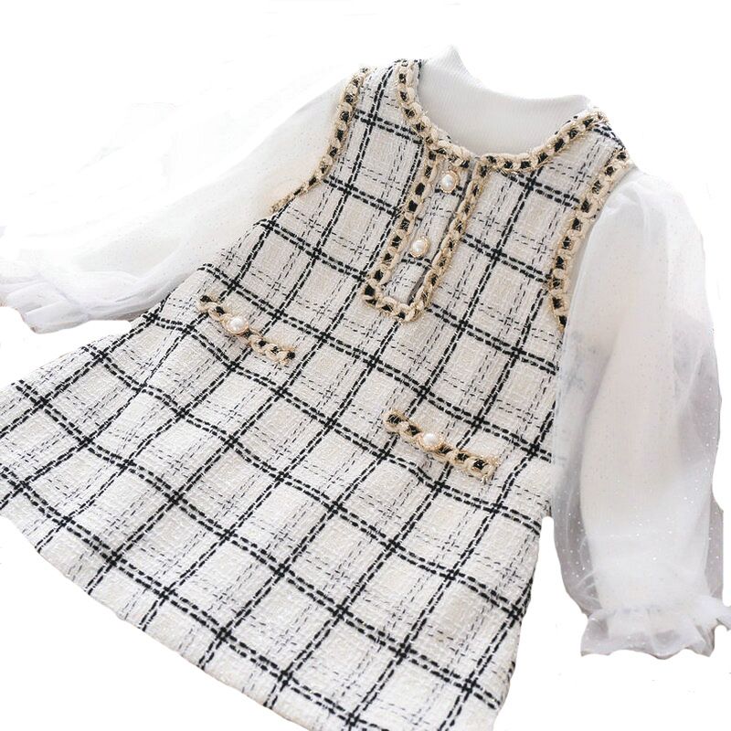 Girls' skirt Spring and Autumn style small fragrance style skirt girls' baby children 1 year old girls' dress