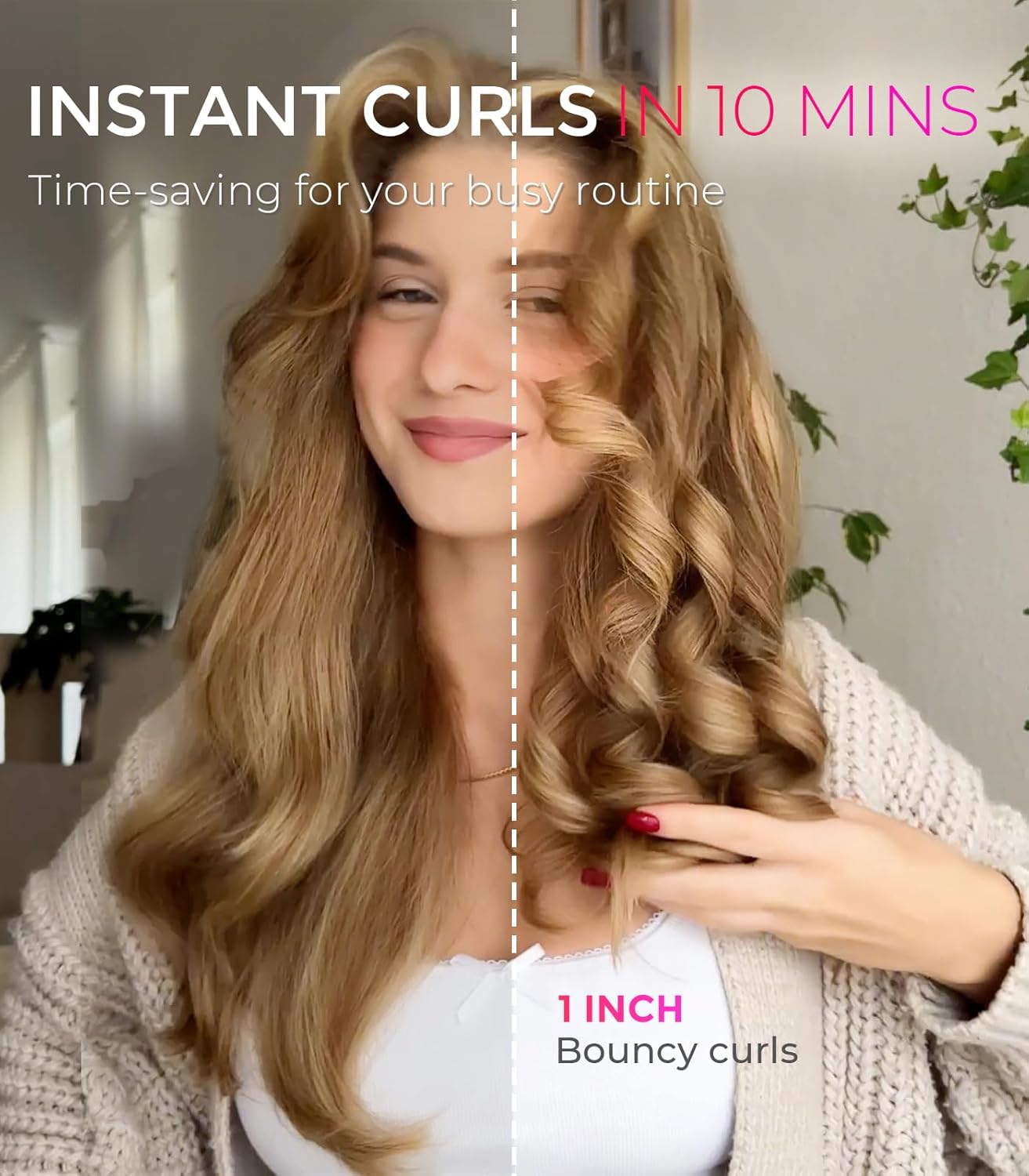 TYMO Automatic Rotating Curling Iron - TYMO CURLPRO Beach Waves Curling Wand, Portable Hair Curler, 500 Million Ionic, Dual Voltage & Lightweight for