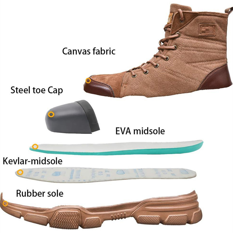 Safety shoes Anti-smashing and anti-piercing safety shoes Steel toe cap Wear-resistant high-top work protective shoes