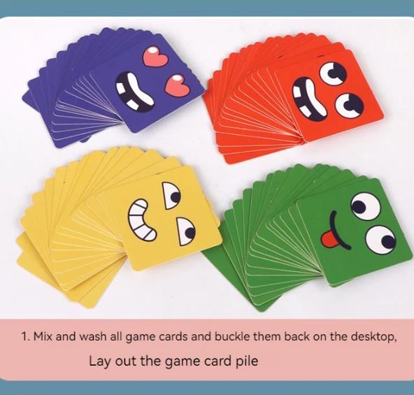 Kids Face Change Expression Puzzle Building Blocks Montessori Cube Table Game Toy Early Educational Toys for Children Gifts