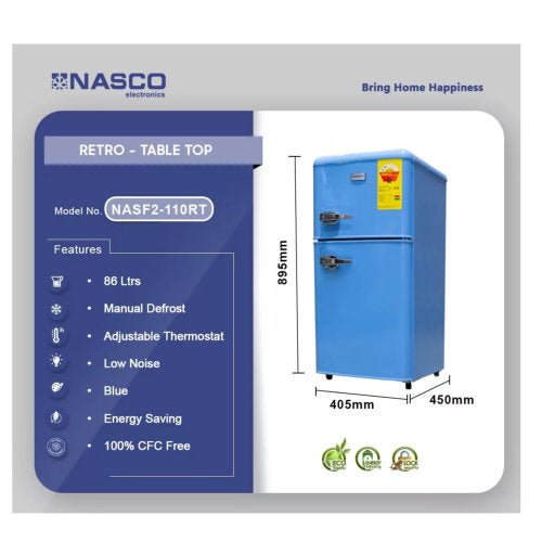 NASCO FRIDGE NASF2-110RT 86L