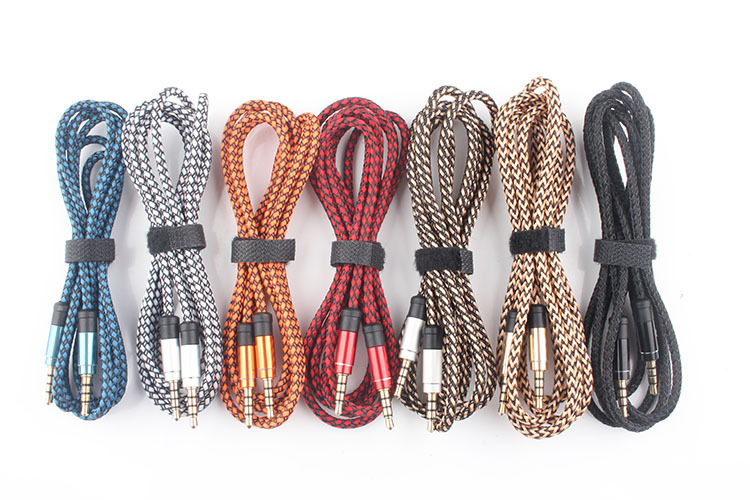 NNBILI 1.5M 3.5mm Audio Cable Nylon Braided AUX Cord for Car Headphones Phone MP3 Player and Speaker Headset Extension