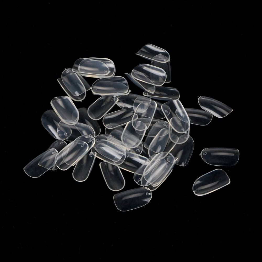 600pcs/Bag Round head Nail Art Tips Transparent/Natural False Nails Art Tips Flat Shape Full Cover Manicure Fake Nail