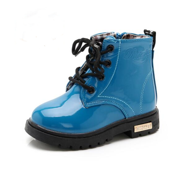 NEW 2025 Girls Leather Boots Boys Shoes Spring Autumn PU Leather Children Boots Fashion Toddler Kids Boots Warm Winter Boots