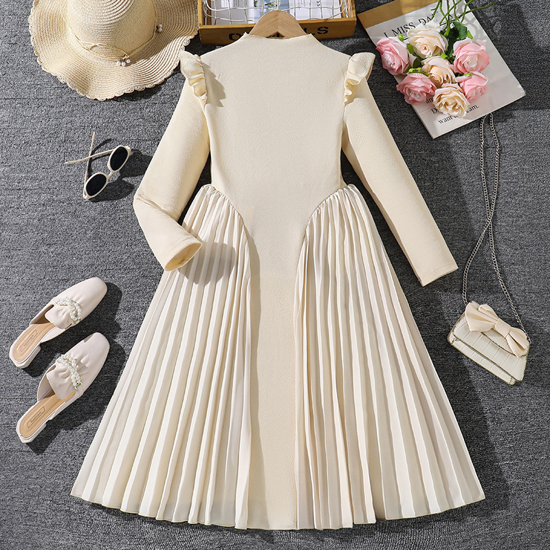 Summer New Teen Girls Dress Solid Color Patchwork Sleeveless A-Line Dress For 8-12 Years Girls Daily Casual Elegant Dance Dress