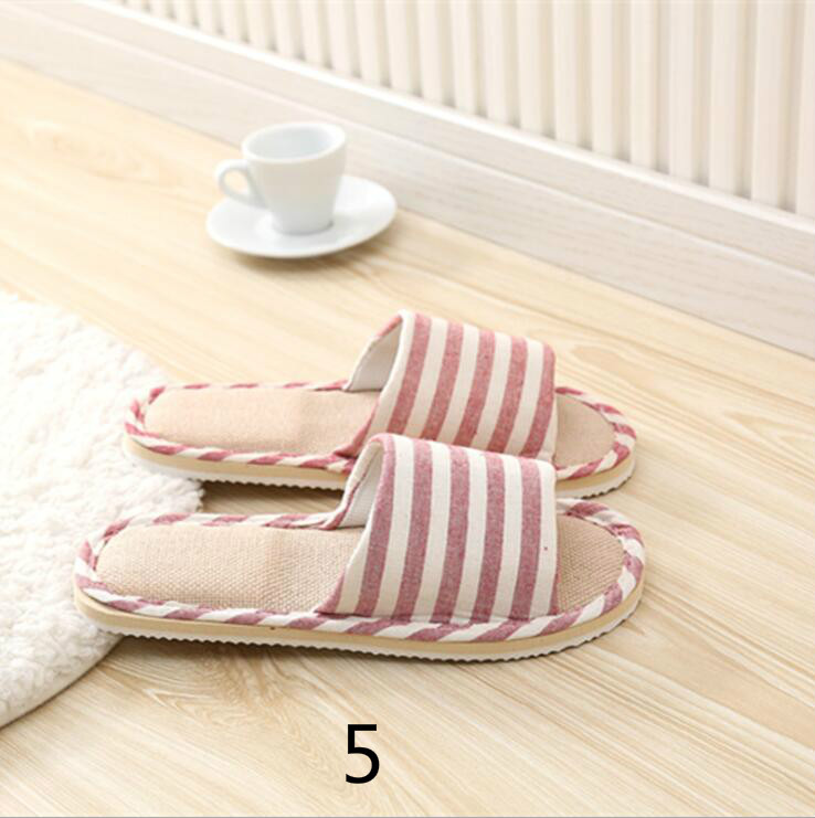 Women Home Slippers Indoor Floor Soft Couple Linen Slipper Spring Autumn Lightweight Unisex Bedroom Shoes Ladies Flax Flip Flops