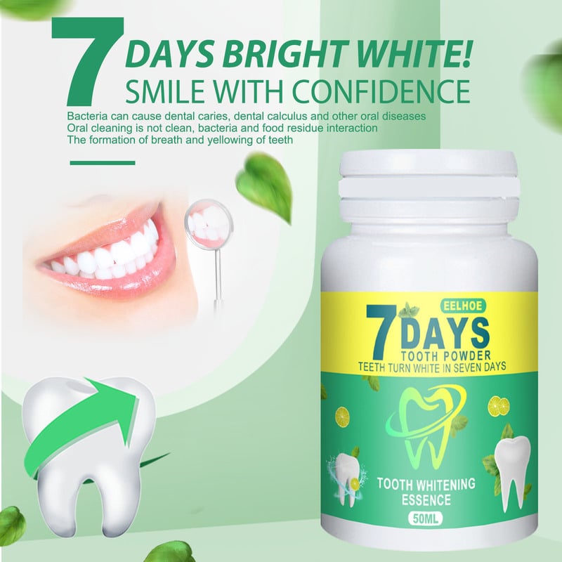 50ML Tooth Whitening Teeth Powder Remove Yellow Smoke Coffee Stains Brighten Tea Stain Fresh Breath Oral Hygiene Dental Care Too