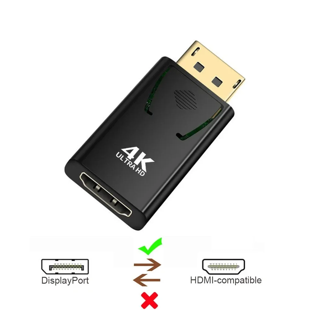 DP to HDMI-compatible Converters PC TV Projector Displayport Male to Video Female Dongle for Office Caring Computer
