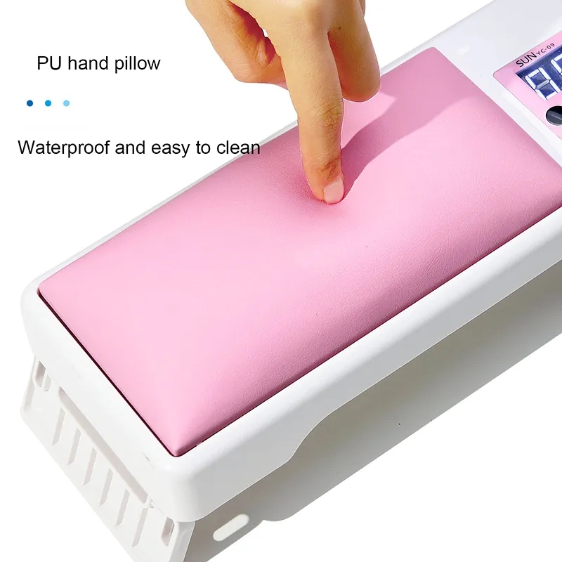 Hand Pillow Nail Dryer UV/LED Light Digital Display Foldable Timer Quick Drying Manicure Phototherapy Lamp Nail Tools
