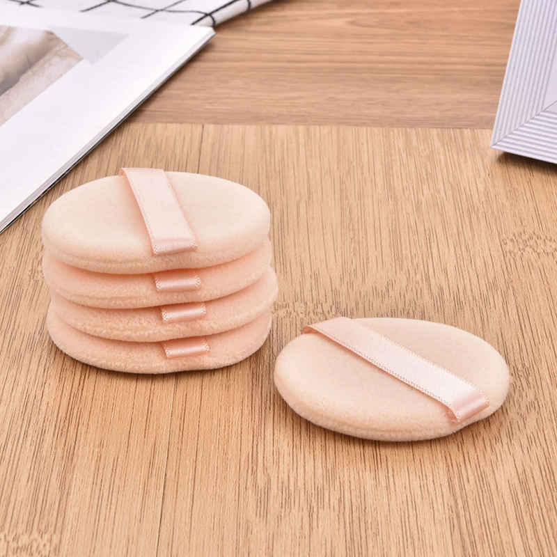 5pcs Round Shape Facial Powder Foundation Puff Professional Portable Soft Cosmetic Puff Makeup Foundation Sponge Beauty Tool