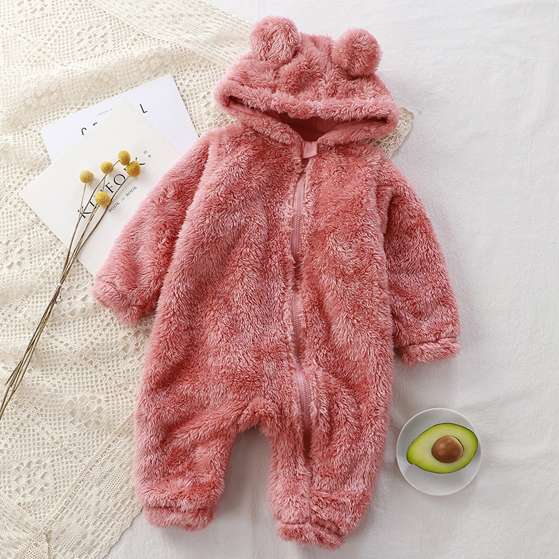 0-2Y Newborn Baby Rompers Spring Autumn Warm Fleece Baby Boys Costume Baby Girls Clothing Animal Overall Baby Outwear Jumpsuits