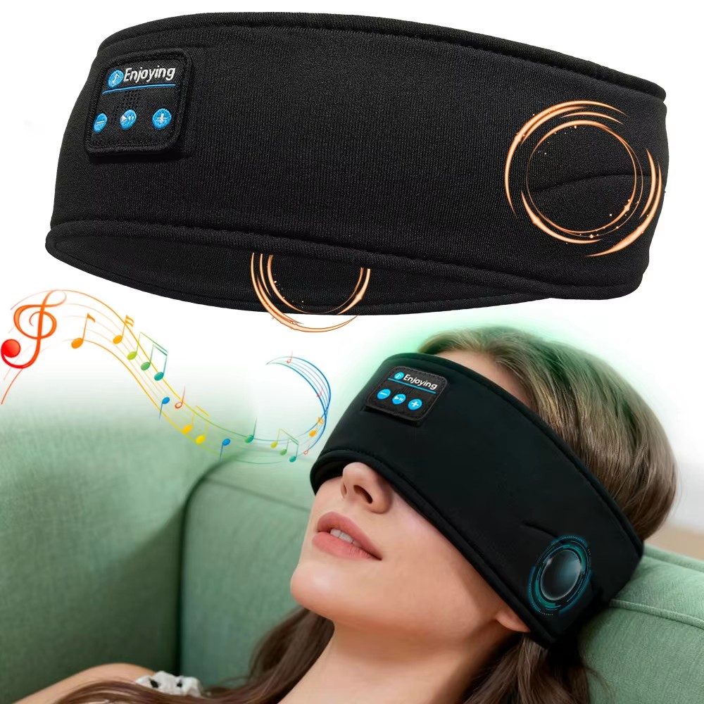 Thin Summer Sleep Headphones Bluetooth Mask Wireless Sports Headband with Speakers for Workout Jogging Yoga Insomnia Travel