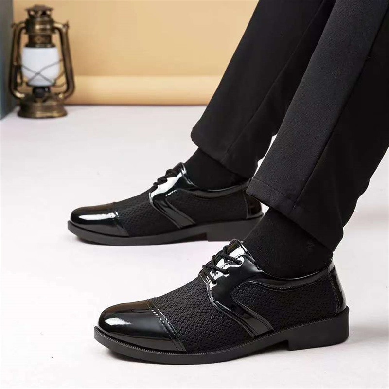 New Summer Business Men's Shoes Mesh Breathable Fashion Casual Shoes LeatherWork Shoes