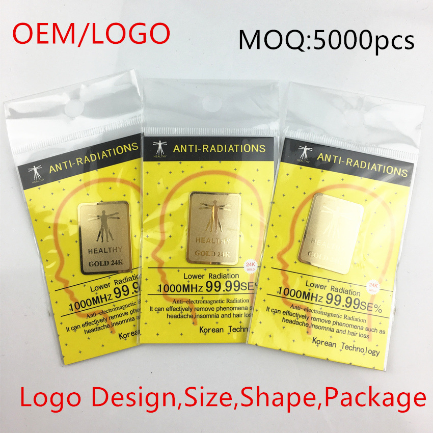 5G EMF protection Amazon 24K double square / radiation protection mobile phone radiation elimination sticker