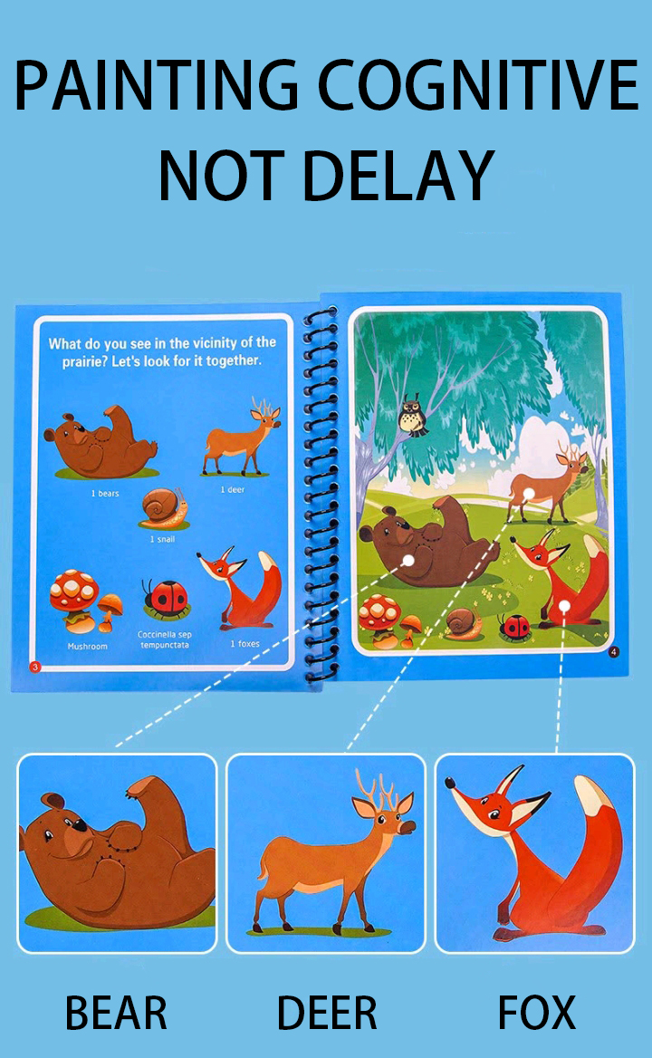 1pc Children Early Education Toys Magical Book Water Drawing Montessori Toys Gift Reusable Coloring Book Magic Random color