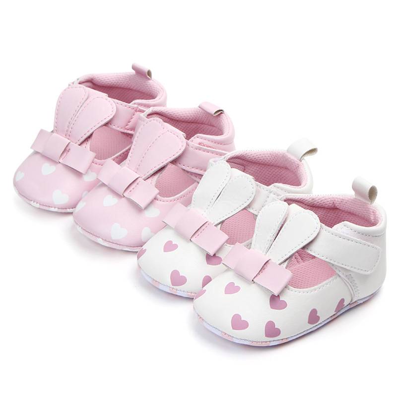Spring and Autumn New Three-dimensional Ears Baby Girl Cute Love Flat Velcro Toddler Shoes