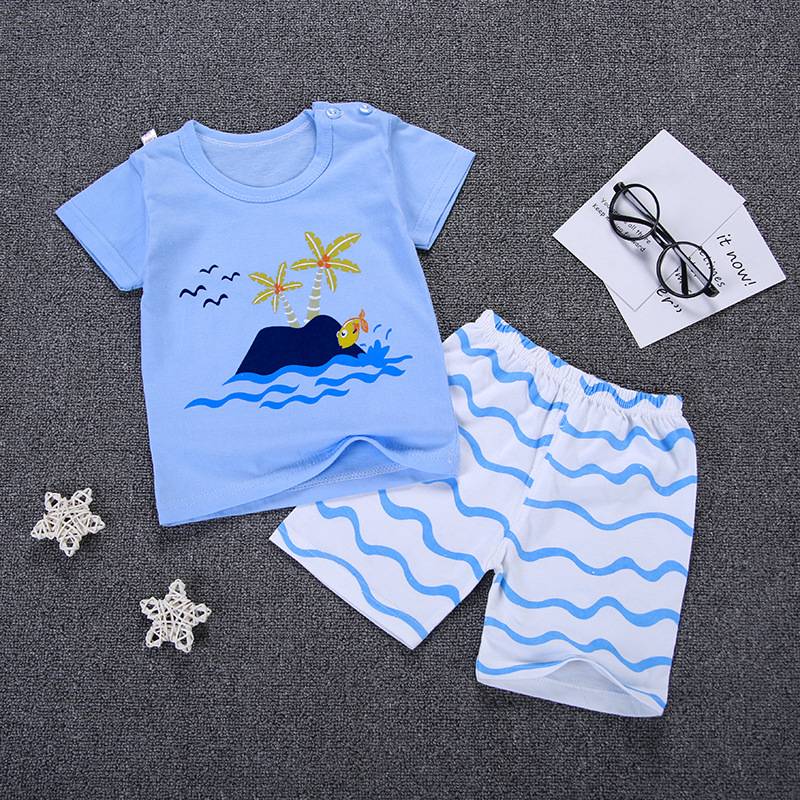 New Baby Boy Summer Mickey Clothes Infant Newborn Boy Girl Clothing Set Sports Tshirt+ Shorts Suits