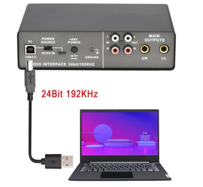 Professional Audio Interface Sound Card with Monitoring Electric Guitar Live Recording Audio Extractor For Studio Singing Q24
