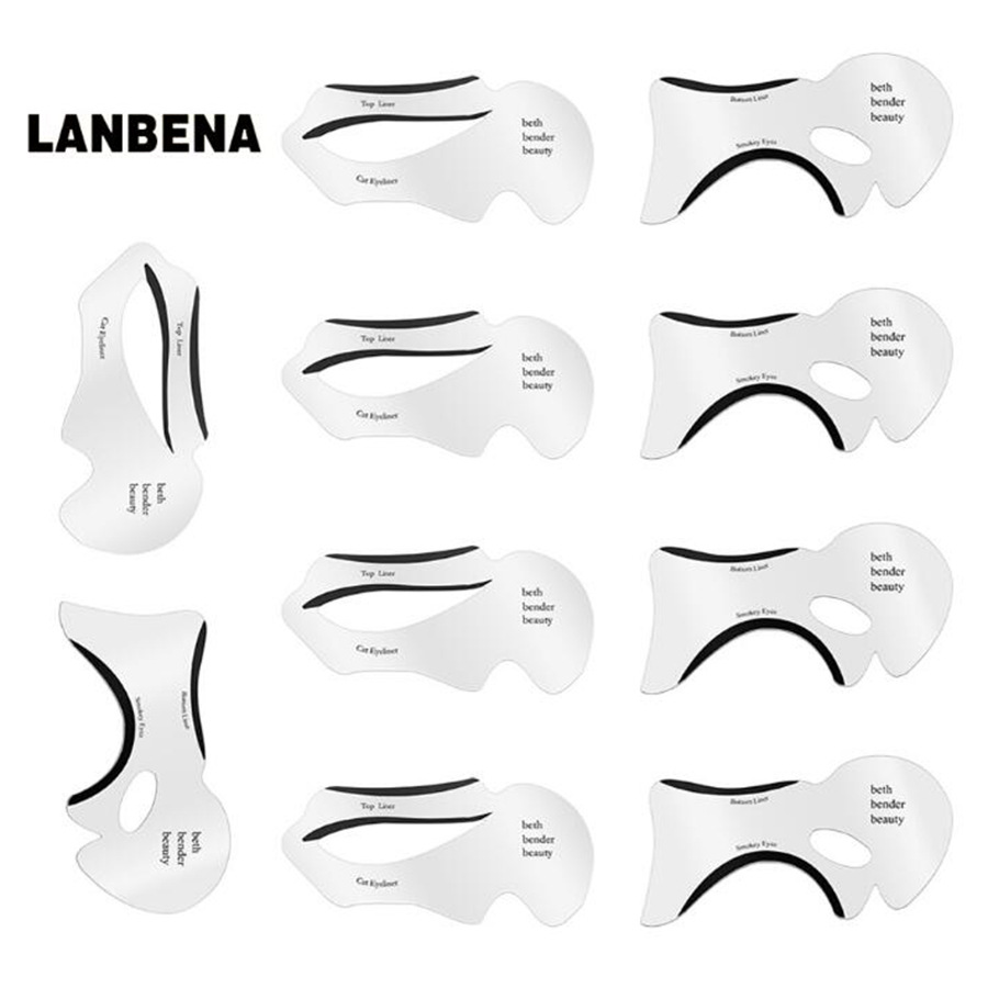 10pcs Eyeliner Stencils Winged Eyeliner Stencil Models Template Shaping Tools Eyebrows Template Card Eye Shadow Makeup Tool &