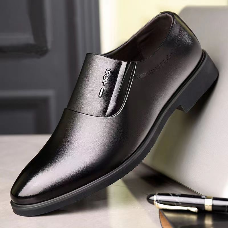 Retro Black Shoes for Men Dress Shoes Men Formal Shoes Pointed Toe Business Wedding shoes