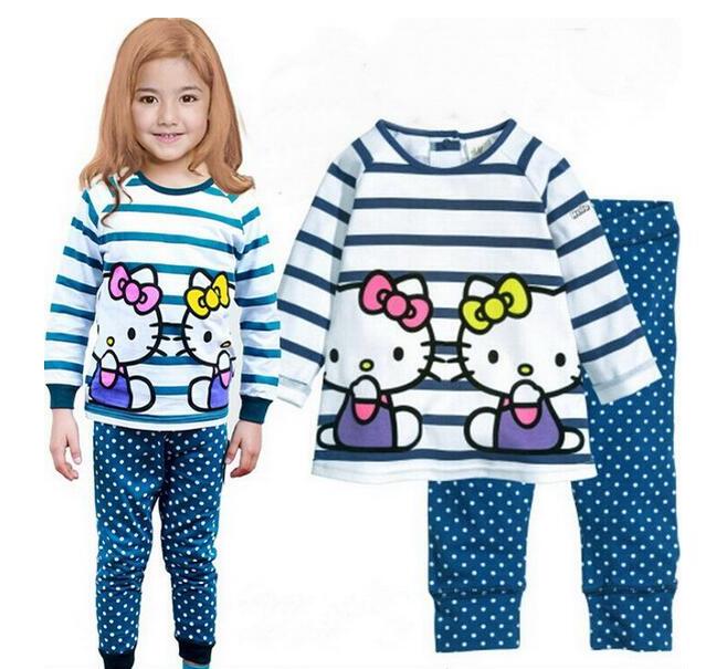 Kids Girls Tops+Leopard Pants Pyjamas Pajamas Sets Sleepwear Long Sleeve Pajama Baby Pjs Children 7years Kids Clothes 90-130cm
