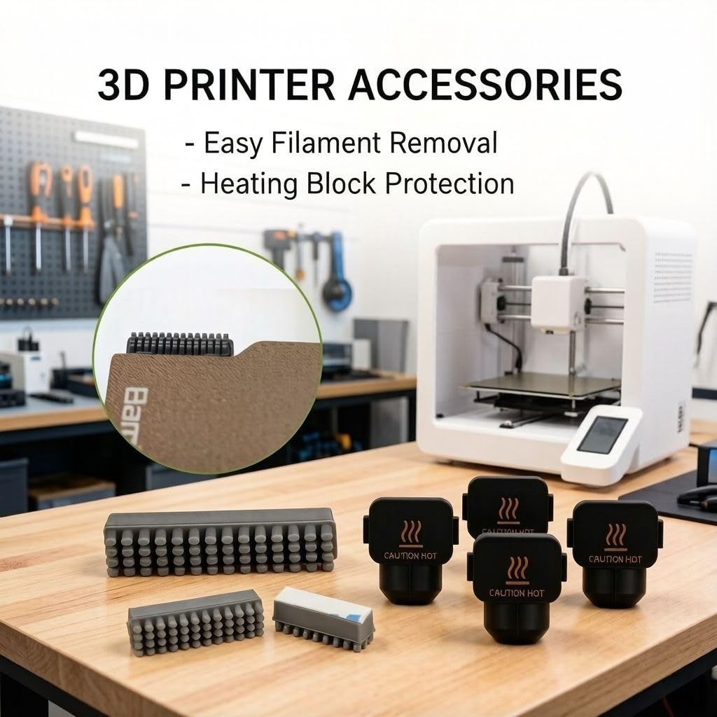 61Pcs 3D Printer Tools Kit for Bambu Lab A1, A1 Combo, 3D Printer Accessories Includes Noozle Wiper, Silicone Sock, Clog Poke, PTFE Tube, Nozzle Clean