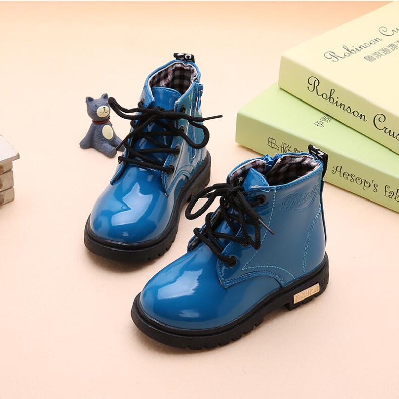 NEW Girls Leather Boots Boys Shoes Spring Autumn PU Leather Children Boots Fashion Toddler Kids Boots Warm Winter Boots &