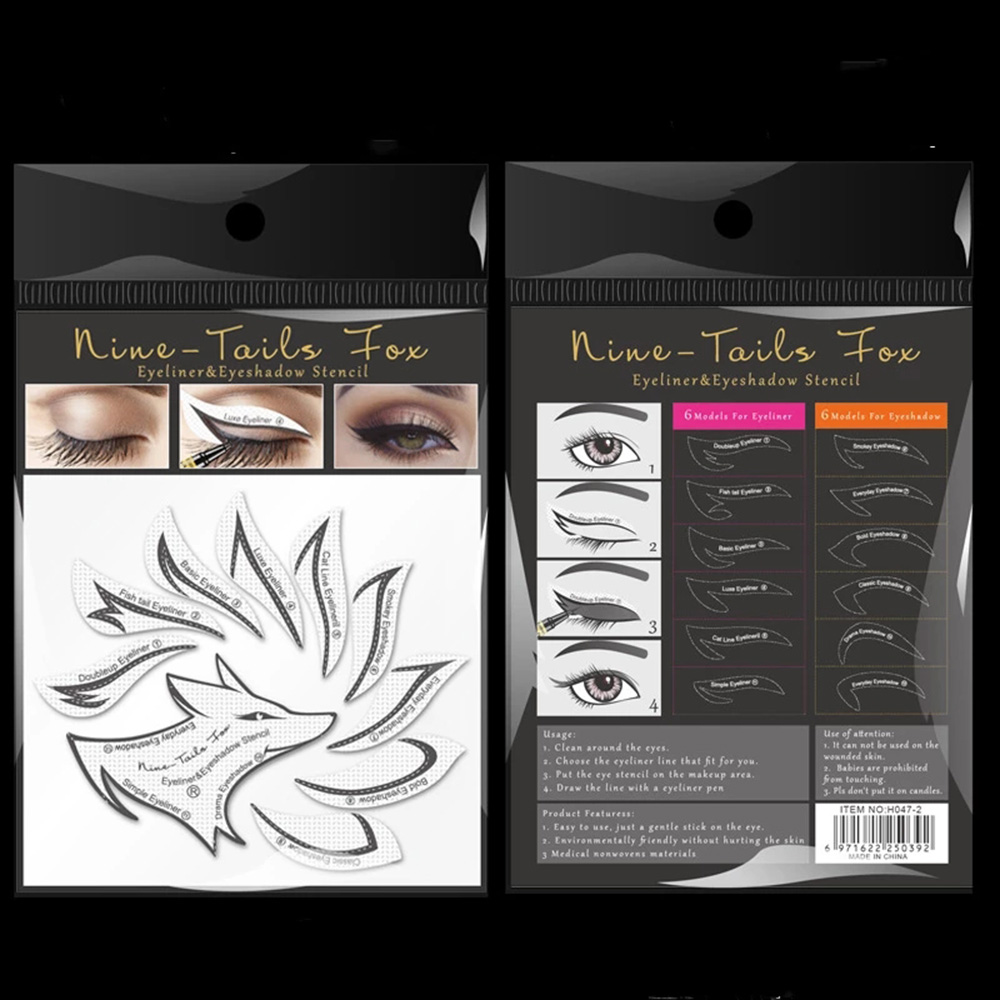 24pcs Eyeliner Stencils Eye Makeup Template Stickers Card 12 Styles Non-Woven Eyeliner Eyeshadow 3 Minute Lazy Shaping Tools &